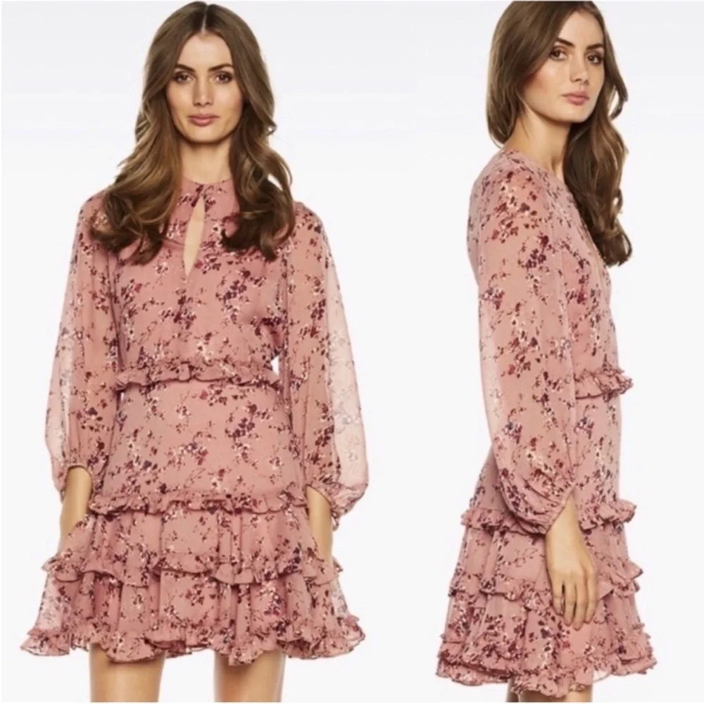 Bardot Ditsy Frill Dress in Rose Ditsy - Picture 1 of 11